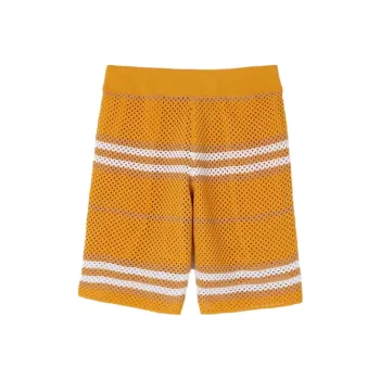 Burberry Morriss Icon Stripe Pointelle Knit Shorts