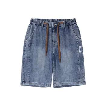 Jeep Lace Up Knee Length Denim Shorts Unisex