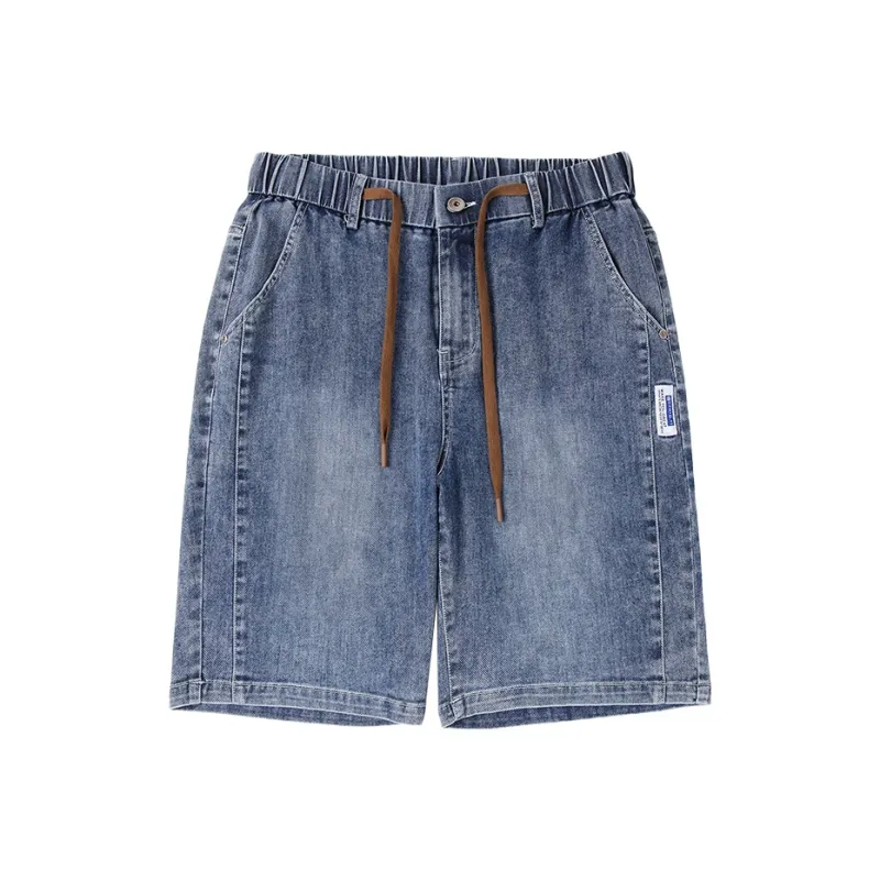 Jeep Lace Up Knee Length Denim Shorts Unisex-0