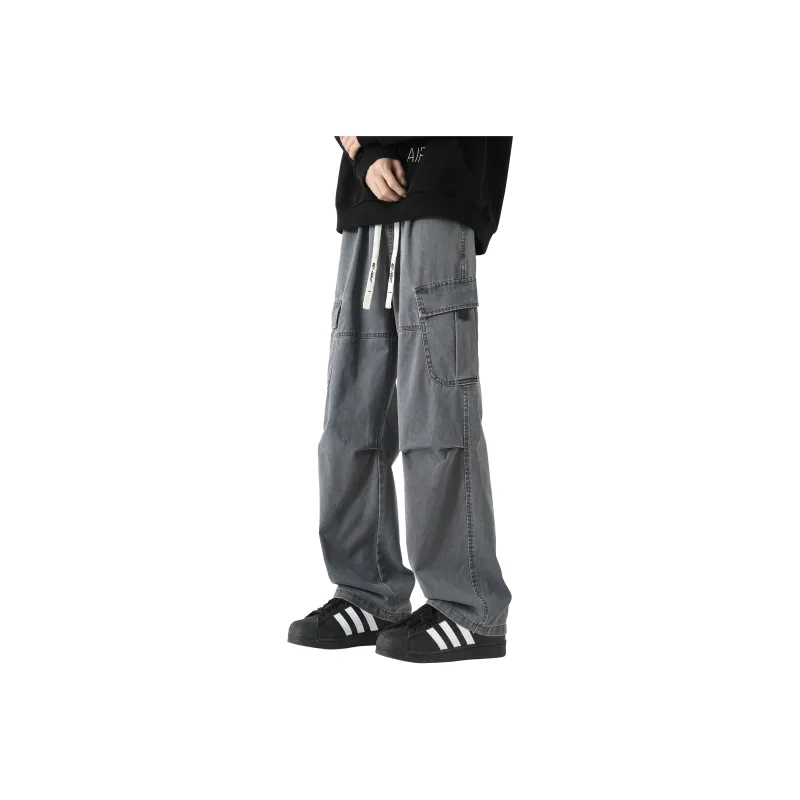 P8H9 Casual Pants Unisex Stone Gray-0