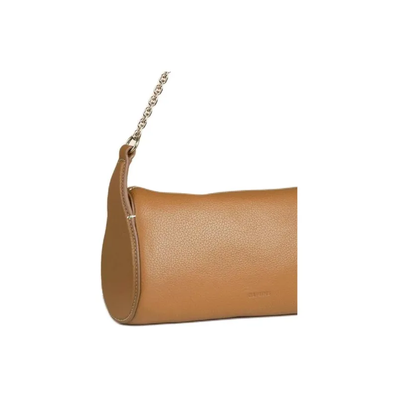 CAFUNE Pebbled Cow Leather Cylinder Bag Shoulder Bag Crossbody Bag Mini Women's Chestnut-4