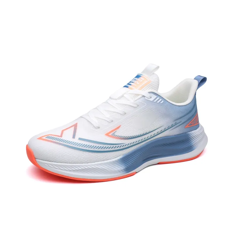 Kuding Running Shoes Men Low Top White Blue/Blue Black/Black-10