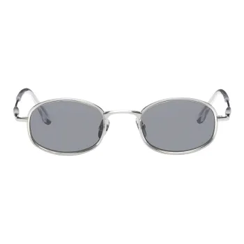 BONNIECLYDE Acetate Metal Irregular Shape Sunglasses Men's Silver