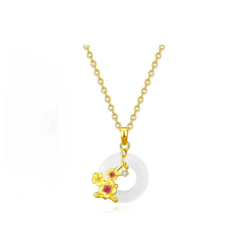 JINJI Natural Chalcedony Necklaces Women's-0