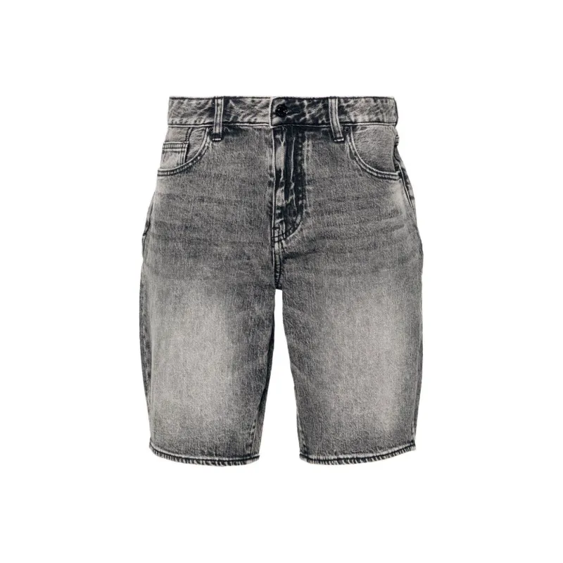 ARMANI EXCHANGE Bleach effect Denim Shorts-0