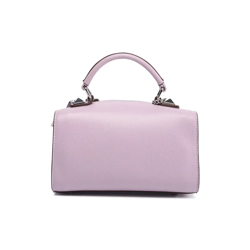 MISS GAIL Synthetic Leather Handbag Regular Women's Cross Grain Green/Cross Grain Purple-16