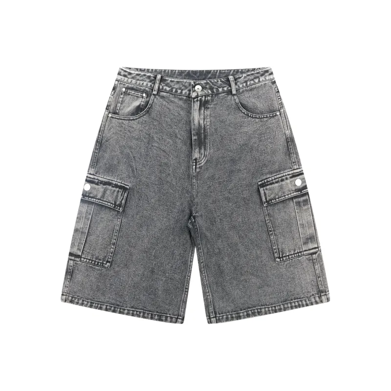 PASET Denim Shorts Unisex Smoke Gray-0