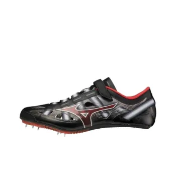 Mizuno Slip Resistant And Abrasion Resistant Functionality Black Red Track And Field Shoes Unisex Low Top
