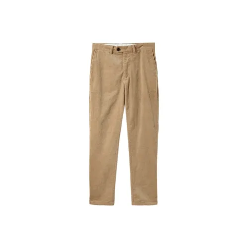 Hacikis Casual Pants Men's Fallen Leaves Yellow