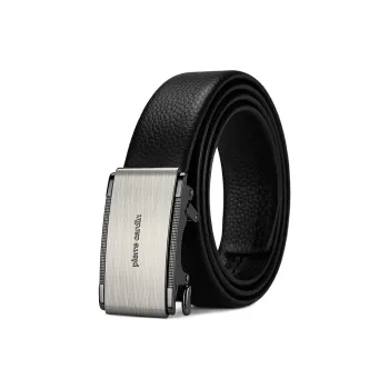 PIERRE CARDIN Top Grain Cow Leather Belts Men's Black 3.5cm