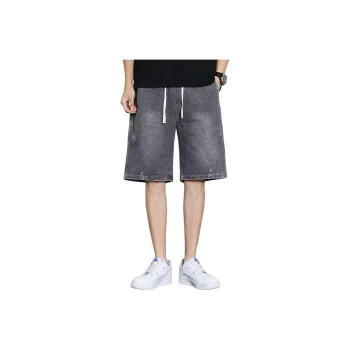 Tonlion Denim Shorts Men's Black Gray
