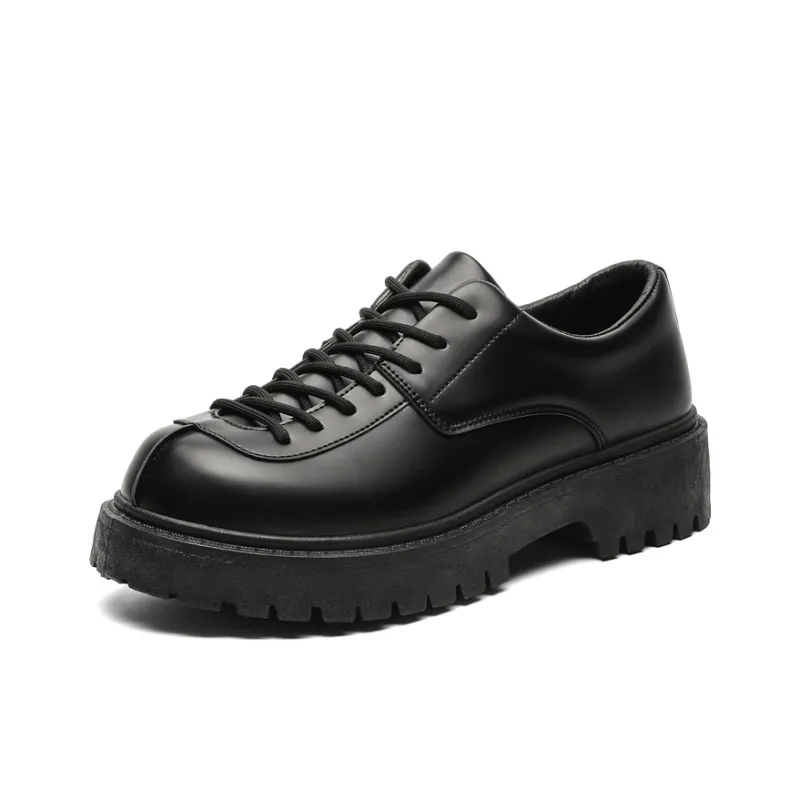 Gai Renpu Slip Resistant Lightweight Height Increasing Low Top Casual Shoes Men's Black-1