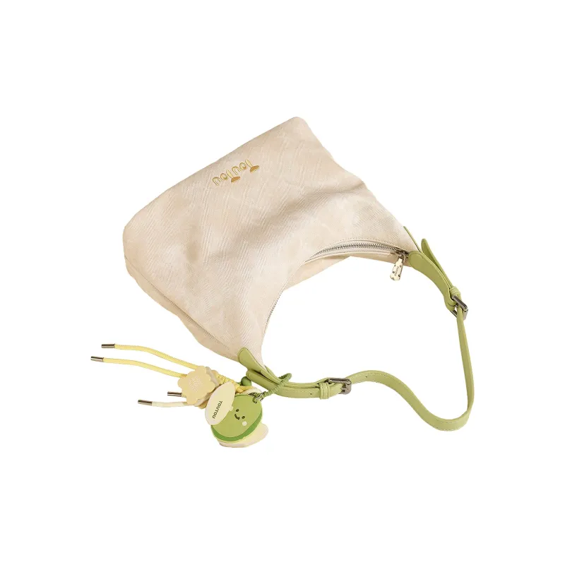 TOUTOU Synthetic Leather Shoulder Bag, Crossbody Bag Regular Women's Cream White-7