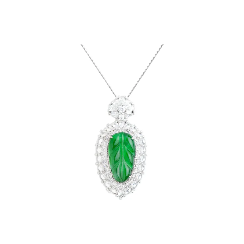 Clear Snow Ice Glutinous Jadeite Necklaces Unisex-0
