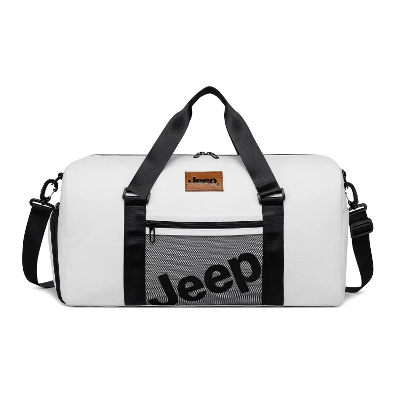 Jeep Nylon With PVC Travel Bag Unisex Black/Ecru-6