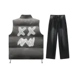 Clothing Set (Gray Top+Black Gray Pants)