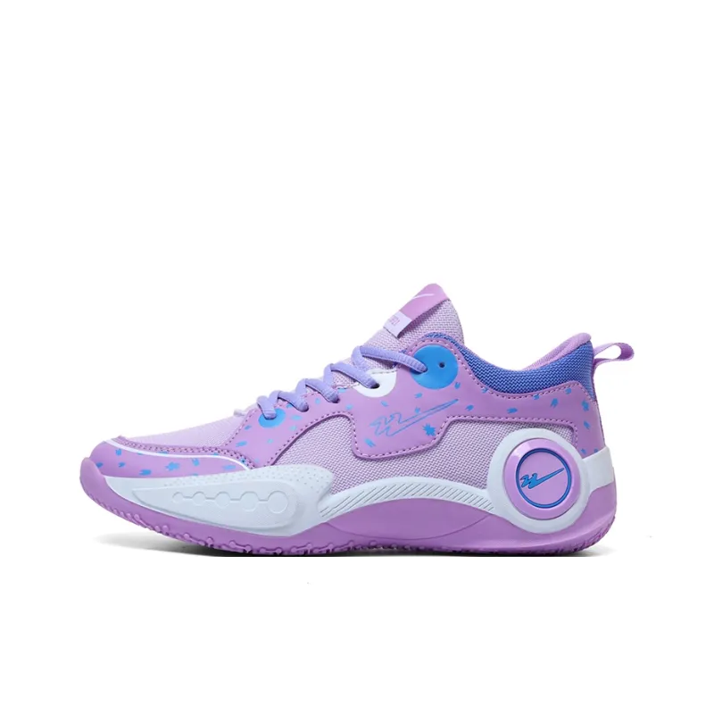 Binary Cushioning Abrasion Resistant Breathable Slip Resistant Low Top Basketball Shoes Unisex Purple-0