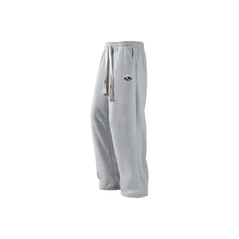 Small Columns Under The Sea Casual Pants Unisex Light Gray-12