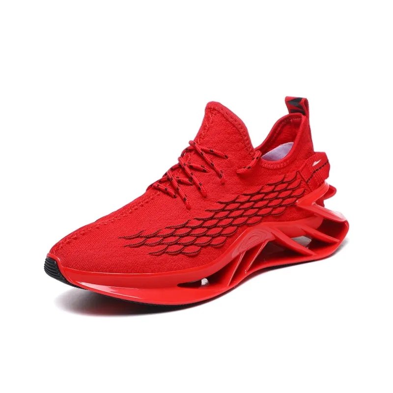 Kuding Casual Shoes Men Low Top Red/Yellow/Green-1