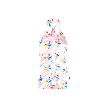 GANNI Floral Ruched Halterneck Top