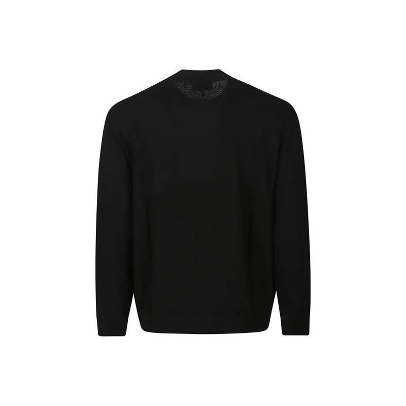EMPORIO ARMANI Micro Textured Weave Mock Neck Jumper-1
