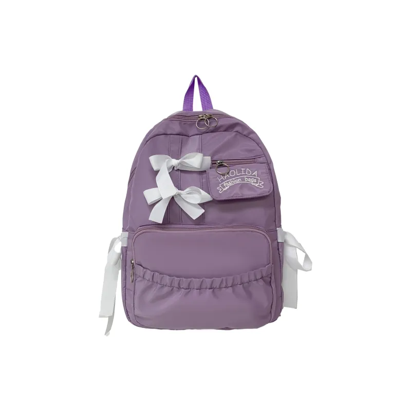 GEERDUN Nylon Backpack Regular Unisex Beige Yellow/White/Black/Purple-6