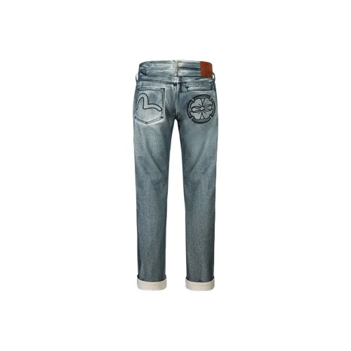 EVISU 2024 Fall And Winter Casual Pants Men Denim Blue