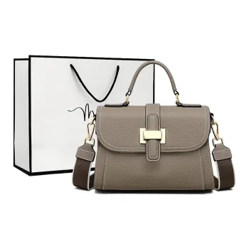 MILLIE'S Cow Leather Crossbody One Shoulder Handbag Regular Women's Elephant Gray