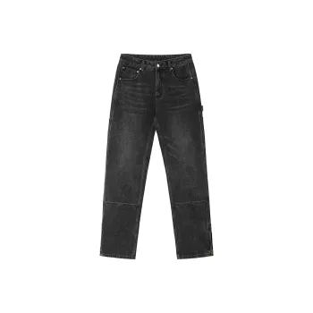 BIPOLAR Jeans Spring Autumn Men's American Vintage Hip Hop Street Style Trendy Loose Fit Couple Pants Unisex Black Blue