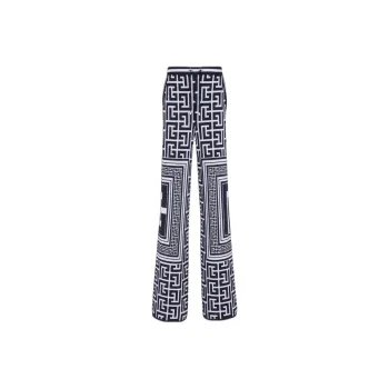 BALMAIN Monogram pattern Straight leg Trousers