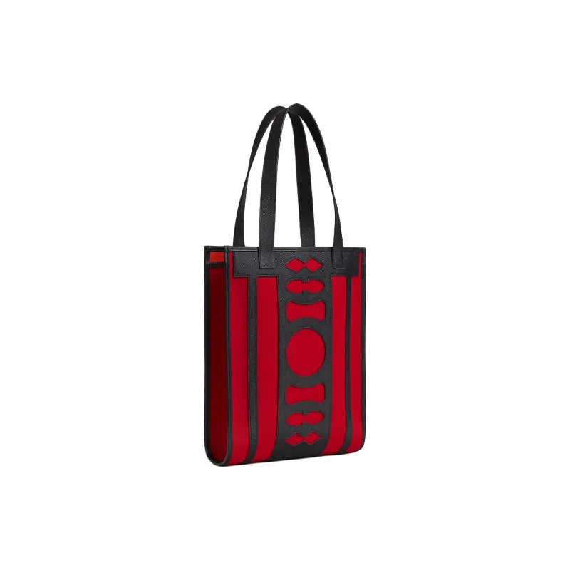 HERMES Canvas With Leather Tote Bag, Shopping Bag, Handbag, Shoulder Bag Women's Black & Red-2