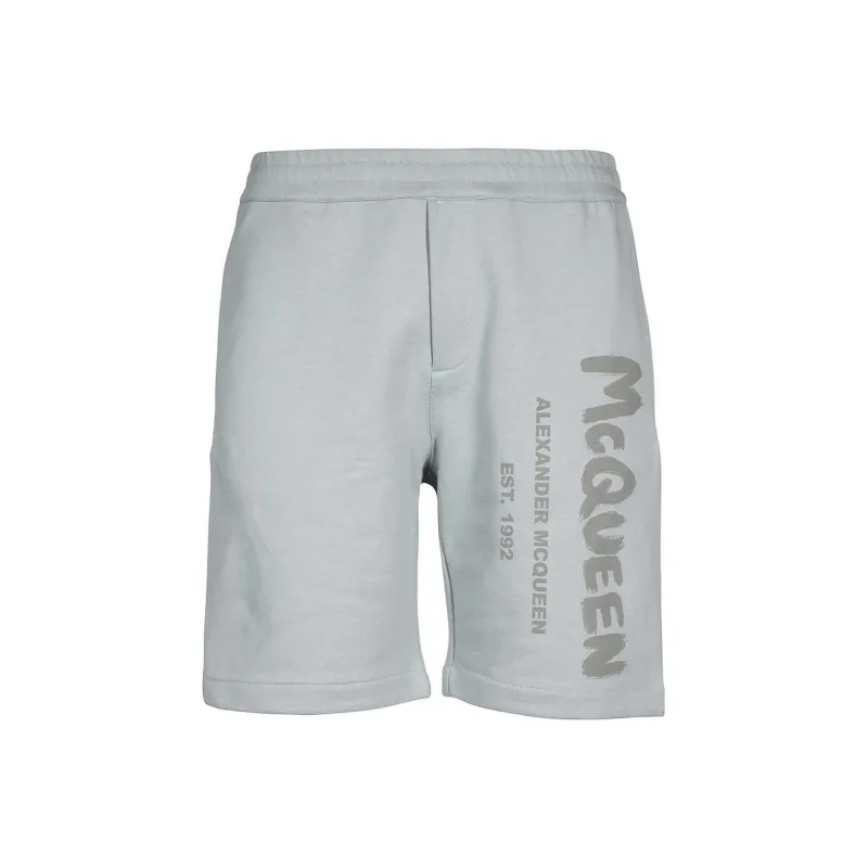 Alexander McQueen Graffiti Printed Sport Shorts-0