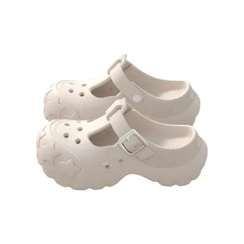 LUNNIFEIYA Summer Slippers For Women's With Thick Soles, High Heels, Slip Resistant, Closed Toe