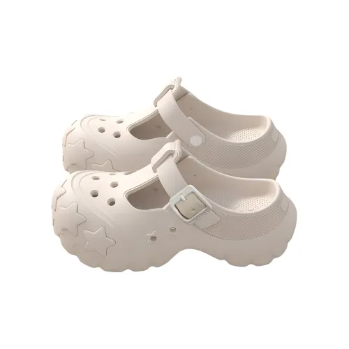 LUNNIFEIYA Summer Slippers For Women's With Thick Soles, High Heels, Slip Resistant, Closed Toe