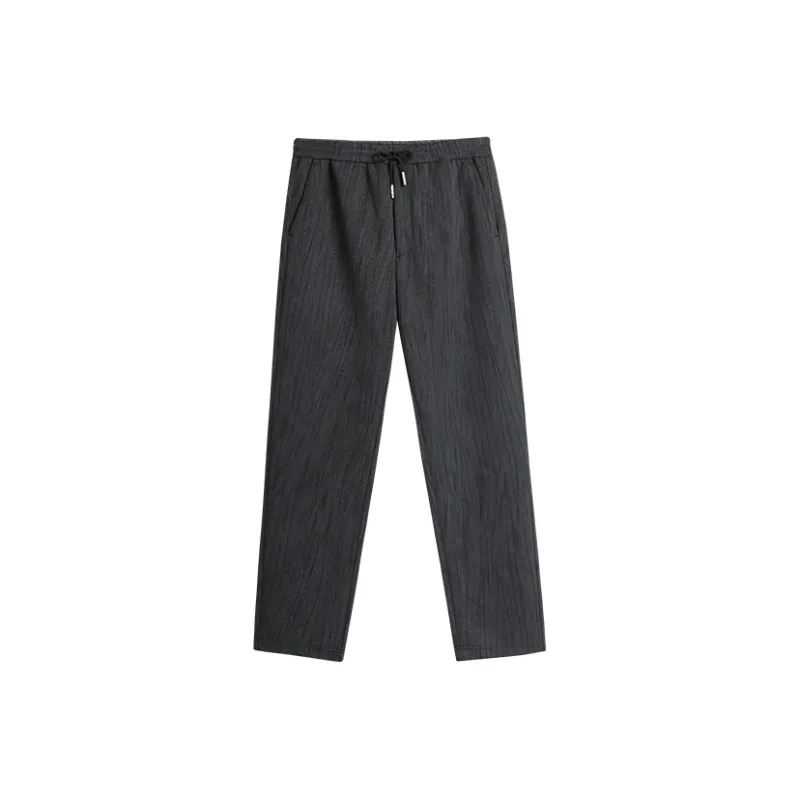 EHE Casual Pants Men's Black Gray Print-0