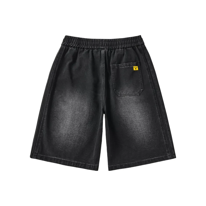 Ghost Mask Denim Shorts Unisex-1