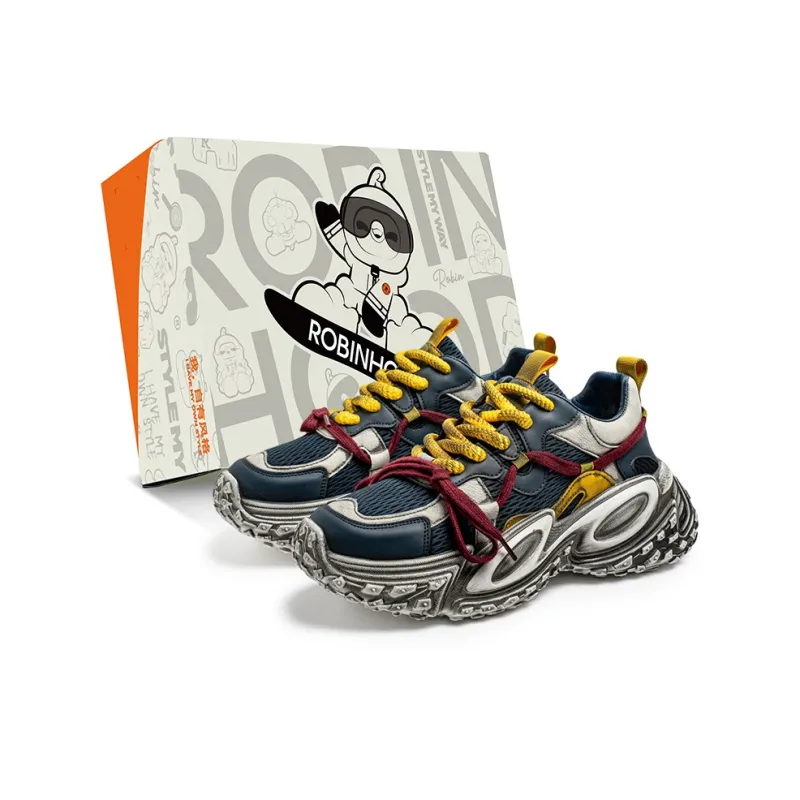 ROBINHOOD Cushioning, Slip Resistant, Abrasion Resistant, Breathable Low Top Chunky Sneakers Men's Box-10