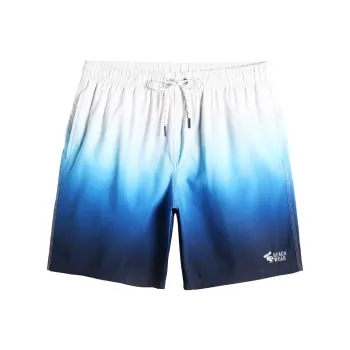 GAILANG Beach Shorts Men White Blue Gradient