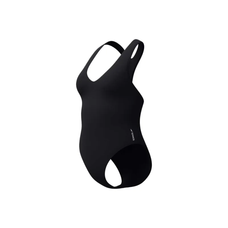 Speedo Women's Solid Racerback One Piece Black One piece Swimsuit Women's Black-2