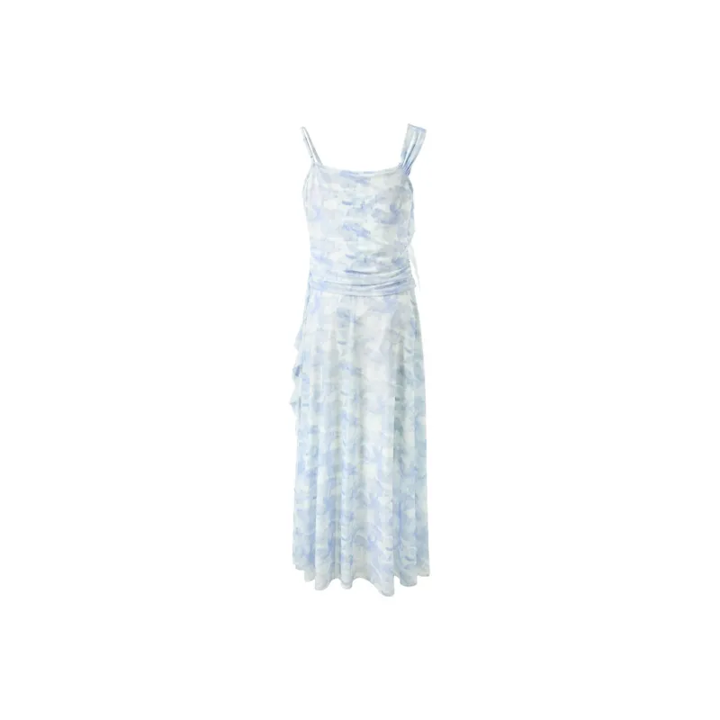 3COLOUR Slip Dress Women's Sky Blue Floral-1