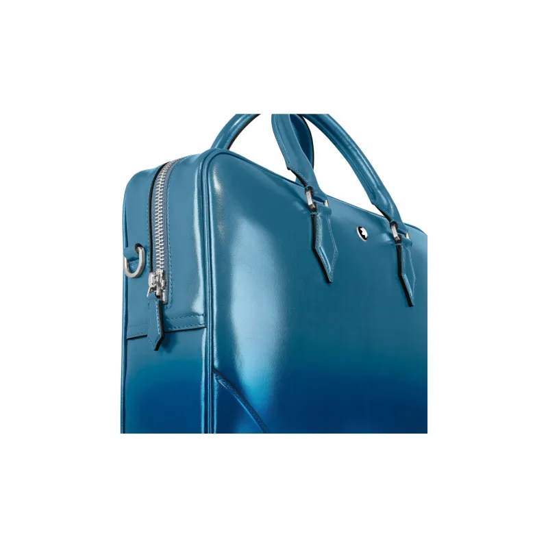 MONTBLANC Meisterstuck Grain Cow Leather Handbag Briefcase Men's Ink Smoky Blue-5