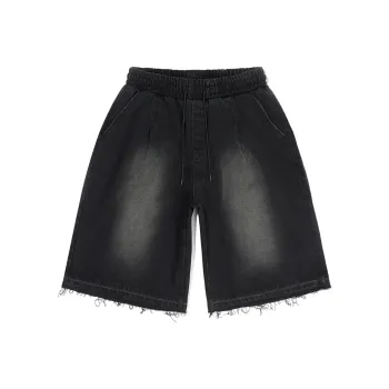 SWAMP AREA Denim Shorts Unisex Black