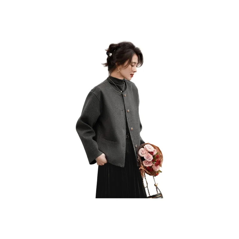 Like The Age Of Water Velvet feel Coat Women's Gray-1