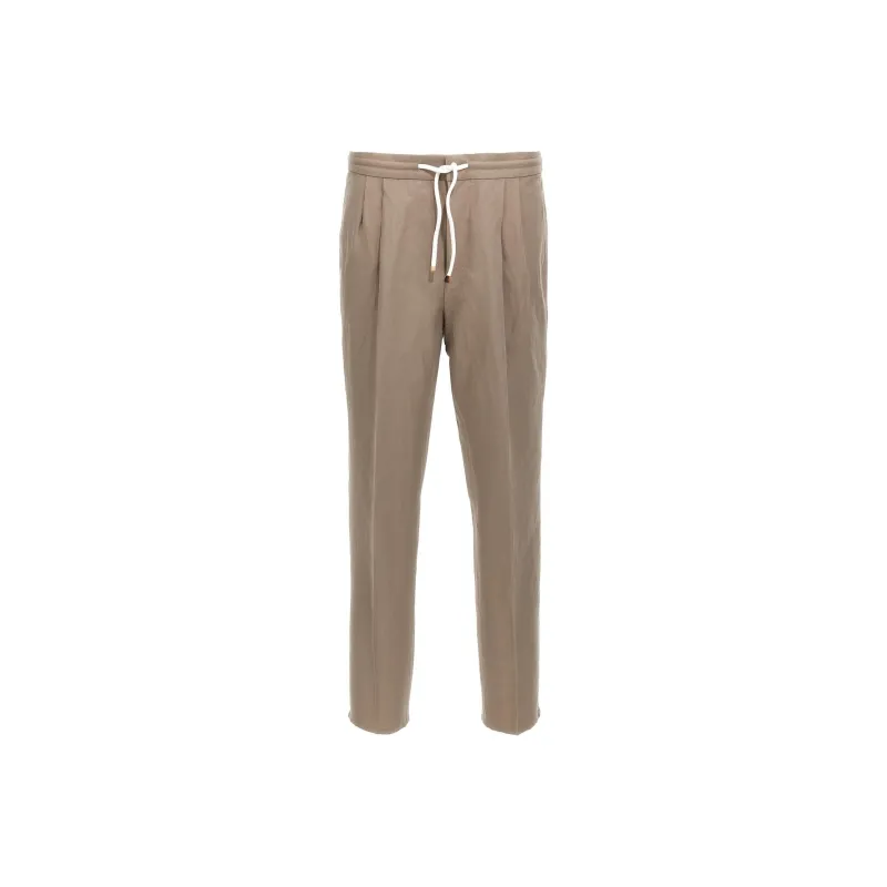 Brunello Cucinelli Drawstring Tapered Leg Trousers-0