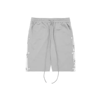 HARSH AND CRUEL Hand-Drawn Anime Patchwork Button Casual Loose Fit Sports Shorts Unisex