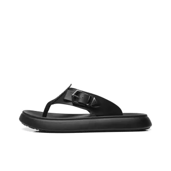 Mulinsen Abrasion Resistant Slip Resistant Flip Flops Men's Black