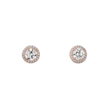 CARTIER Diamond Stud Earrings Unisex Rose Gold
