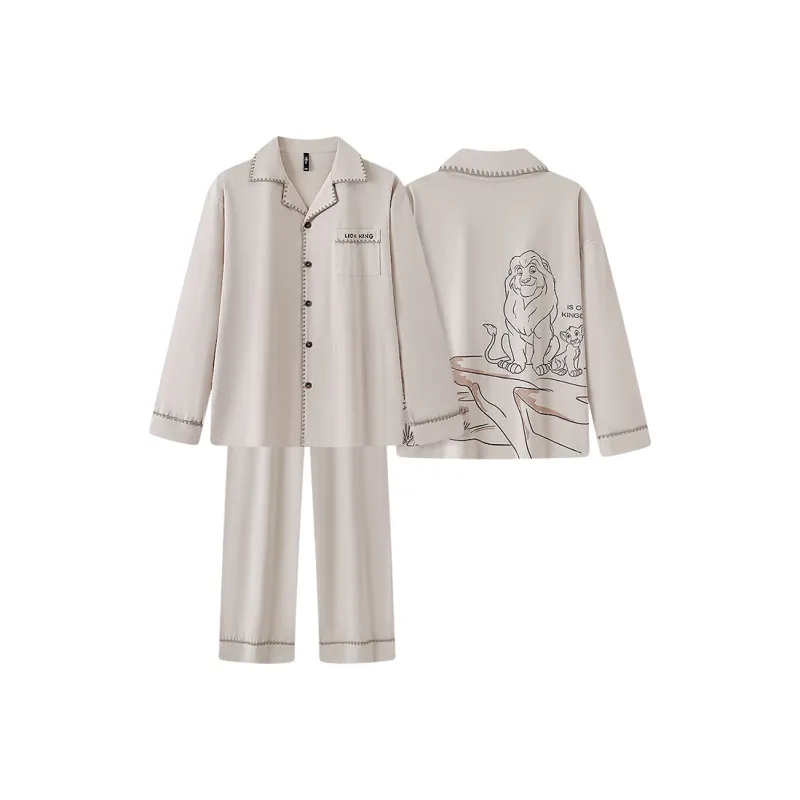 Gongdie x Disney Pajama Set Unisex Light Khaki-7