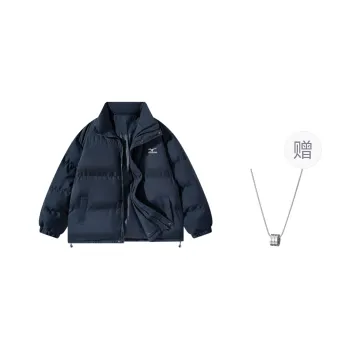Mizuno Puffer Jacket Unisex Dark Blue With Necklace