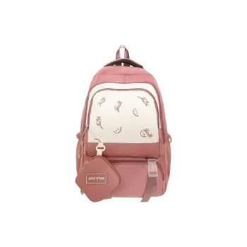 SEVENMOONS Nylon Backpack Unisex Waxberry Red/Ecru/Black/Khaki/Green/Pink